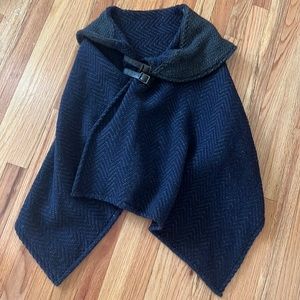 John branigan weavers high quality wool shawl belted sweater super warm one size